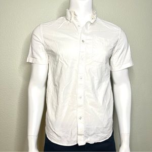 OLD NAVY short sleeve white cotton button-down shirt